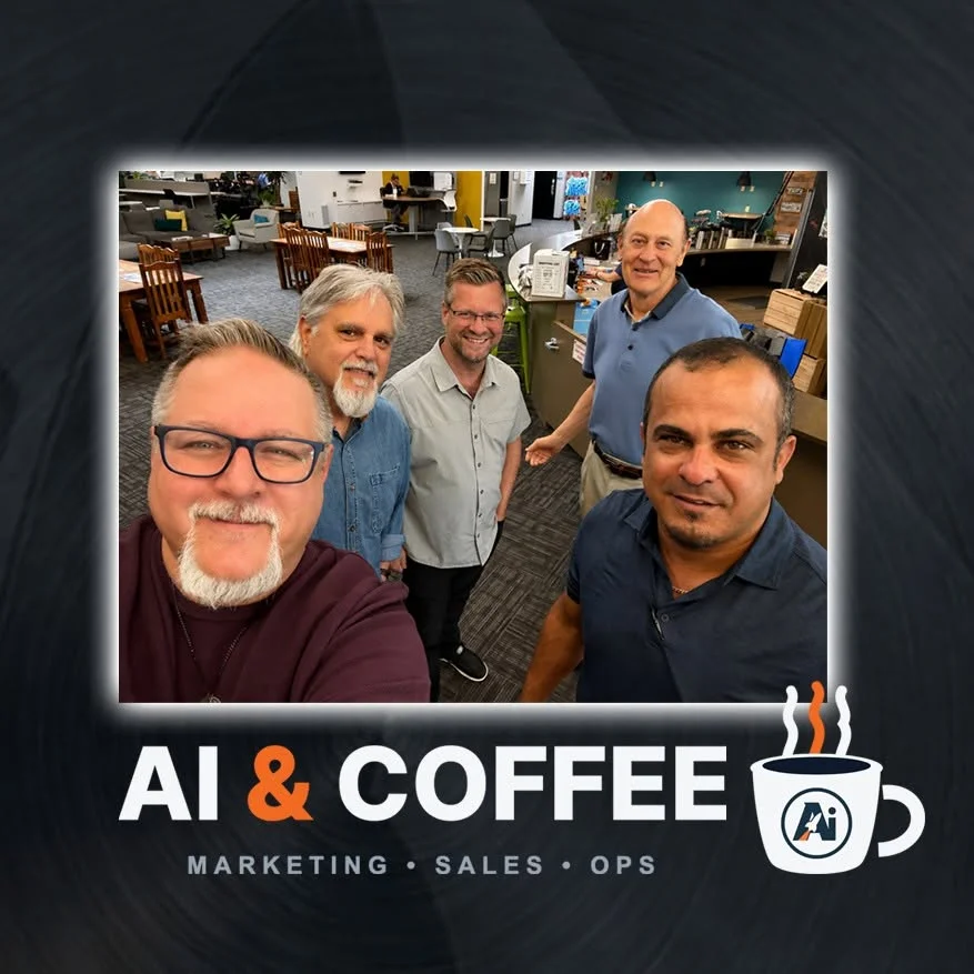People gathered together at an AI and Coffee meetup.