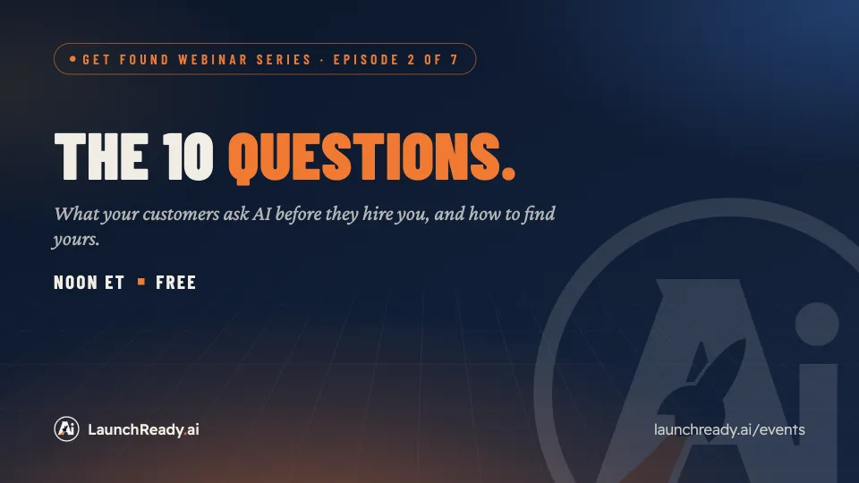 Get Found webinar series, episode 2: The 10 Questions